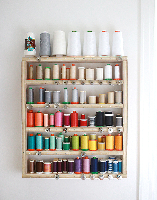 Store Thread and Bobbins on a DIY Rack - Quilting Digest