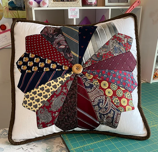 Use Neckties to Make a Memory Pillow - Quilting Digest