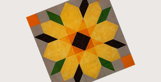 Barn Sunflower Quilt Block Pattern