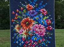 Embroidery Flower Quilt Pattern