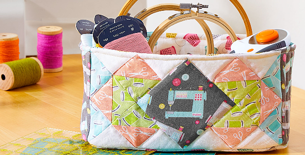 Patchwork Sewing Basket Tutorial