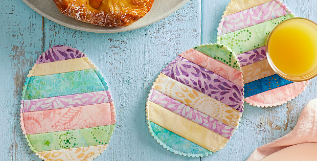 Quilt-As-You-Go Easter Egg Coasters Tutorial