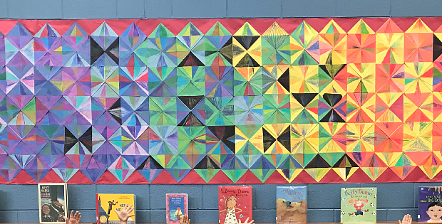 Elementary Students Created This Stunning Quilt Mural