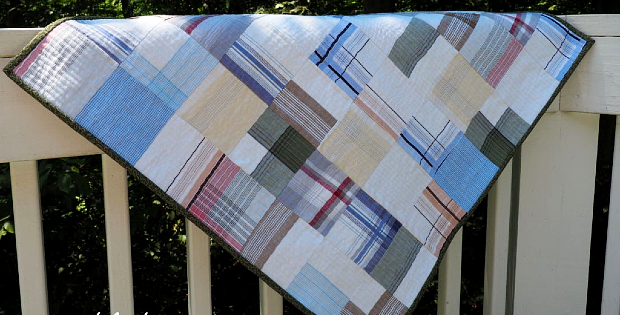 Make a Memory Quilt from Men's Handkerchiefs