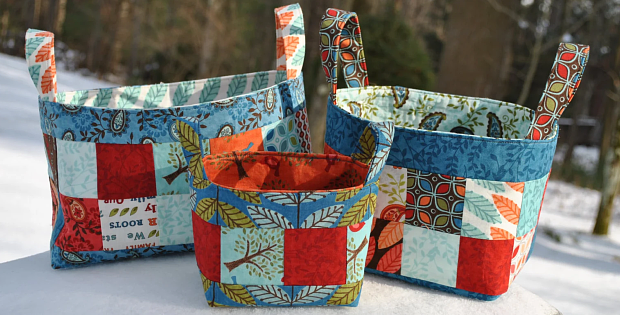 Patchwork Fabric Basket Pattern