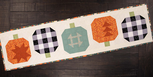 Pumpkin Patchwork Quilted Table Runner Pattern