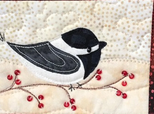 Chickadee with Berries Card Pattern