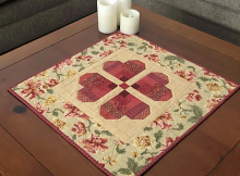 Half Log Cabin Heart Quilted Pattern
