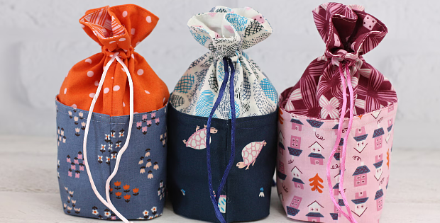 Mini Drawstring Gift Bag Pattern