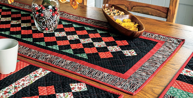 Black Pearl Table Topper and Placemat Set Quilt Pattern