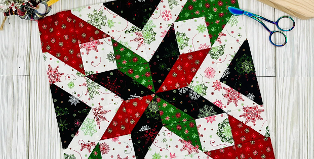 Shining Star Quilt Block Pattern