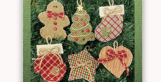 Cabin Christmas Quilted Ornaments Pattern