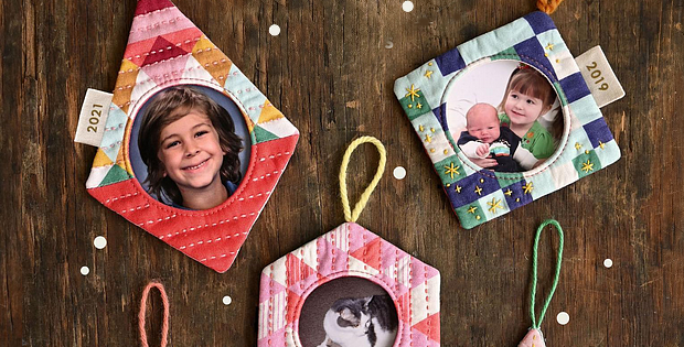 GEO BIJOUX: Quilted Frame Ornaments Pattern