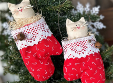 Candy Cane Kittens Ornament Pattern