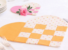 Braided Heart Coaster Mugrug and Placemat Set