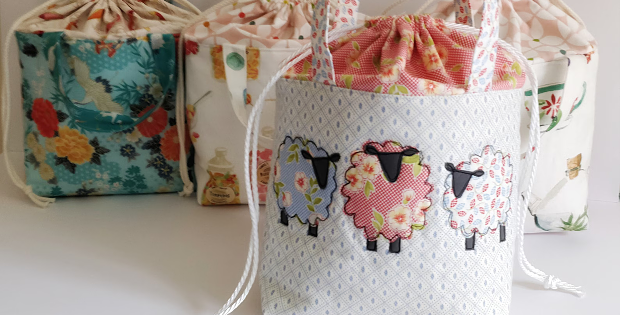 Spring Sheep Drawstring Bag Pattern