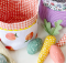 Fabric Easter Basket, Egg and Carrot Pattern