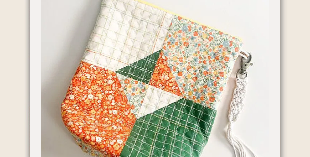 Four Fabric Quilted Project Bag Tutorial