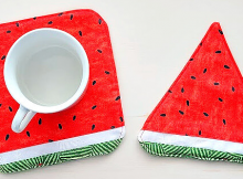 Watermelon Mug Rug And Coaster Tutorial