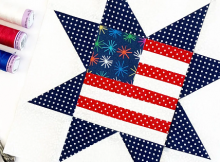 Patriotic Sawtooth Star Quilt Block