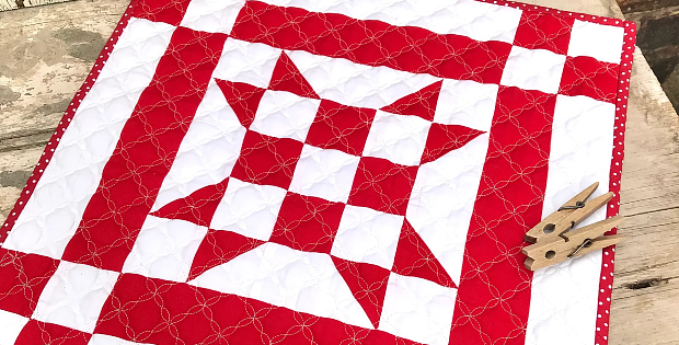 Red and White Barn Star Quilt Pattern