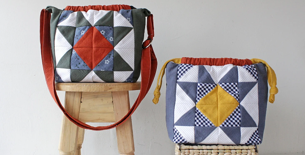 Patchwork Drawstring Bag Pattern