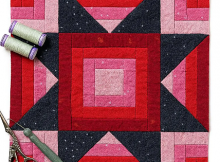 Sawtooth Star with Log Cabin Quilt Block Pattern