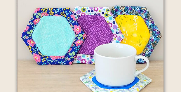 Hexagon Fabric Coasters