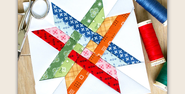 Twice Woven Star Quilt Block Pattern