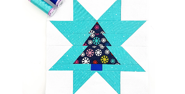 Christmas Tree in Star Quilt Block Pattern