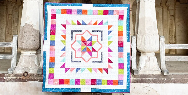 Framed Patchwork Star Modern Quilt Pattern