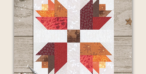Fall Flower Quilt Block Pattern