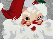 Santa Fabric Collage Pattern