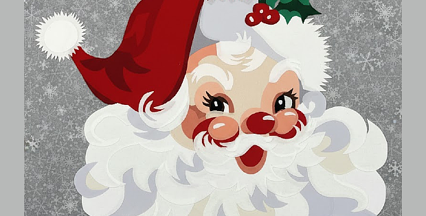 Santa Fabric Collage Pattern