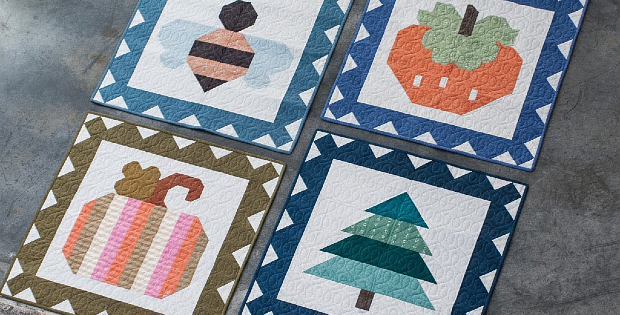 Stamped & Stitched Quilt Pattern - Five Seasonal Wall Hangings
