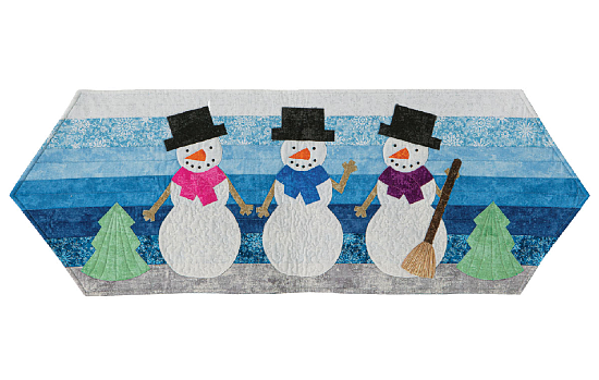 Smiling Snowmen Table Runner Pattern