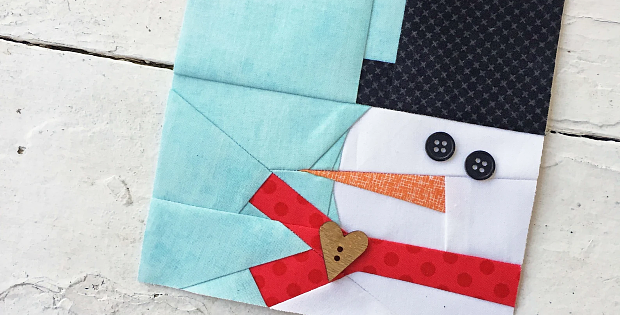 Snowman Foundation Paper Pieced Quilt Block Pattern
