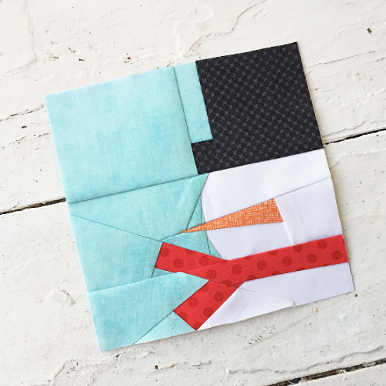 Snowman Foundation Paper Pieced Quilt Block Pattern