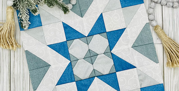 Shining Snowflake Quilt Block Pattern