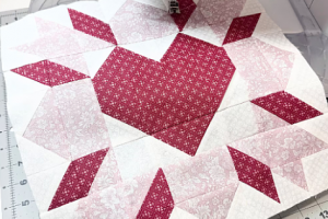 Rose Heart Quilt Block Pattern