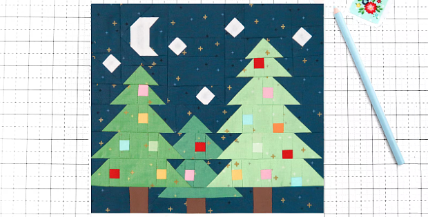 Christmas Tree Lot Quilt Block Pattern