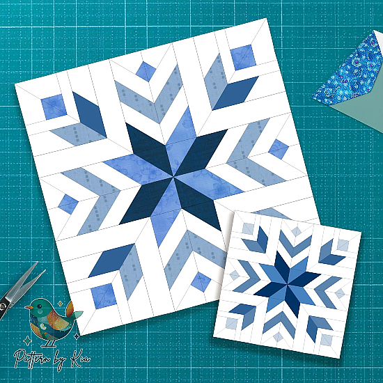 Snowflake Star Quilt Block Pattern