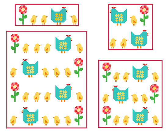 Chicks in a Row Quilt Pattern