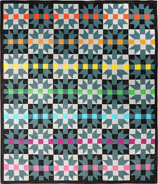 Rainbow Ribbon Star Quilt Pattern