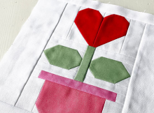 Love Flower Quilt Block Pattern