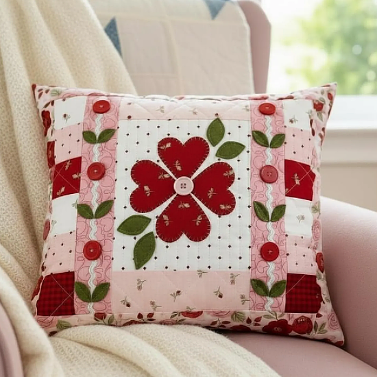 Valentine Hearts and Roses Pillow Pattern
