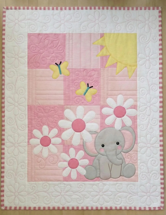 Sweet Elephant Baby Appliqué Quilt Pattern