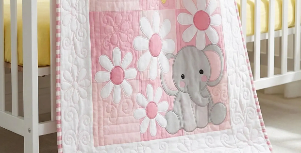 Sweet Elephant Baby Appliqué Quilt Pattern