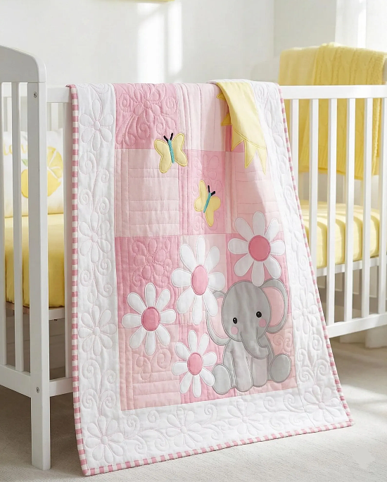 Sweet Elephant Baby Appliqué Quilt Pattern