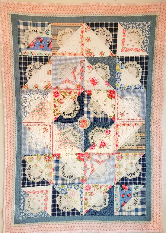 Hankies and Doilies Make a Lovely Quilt